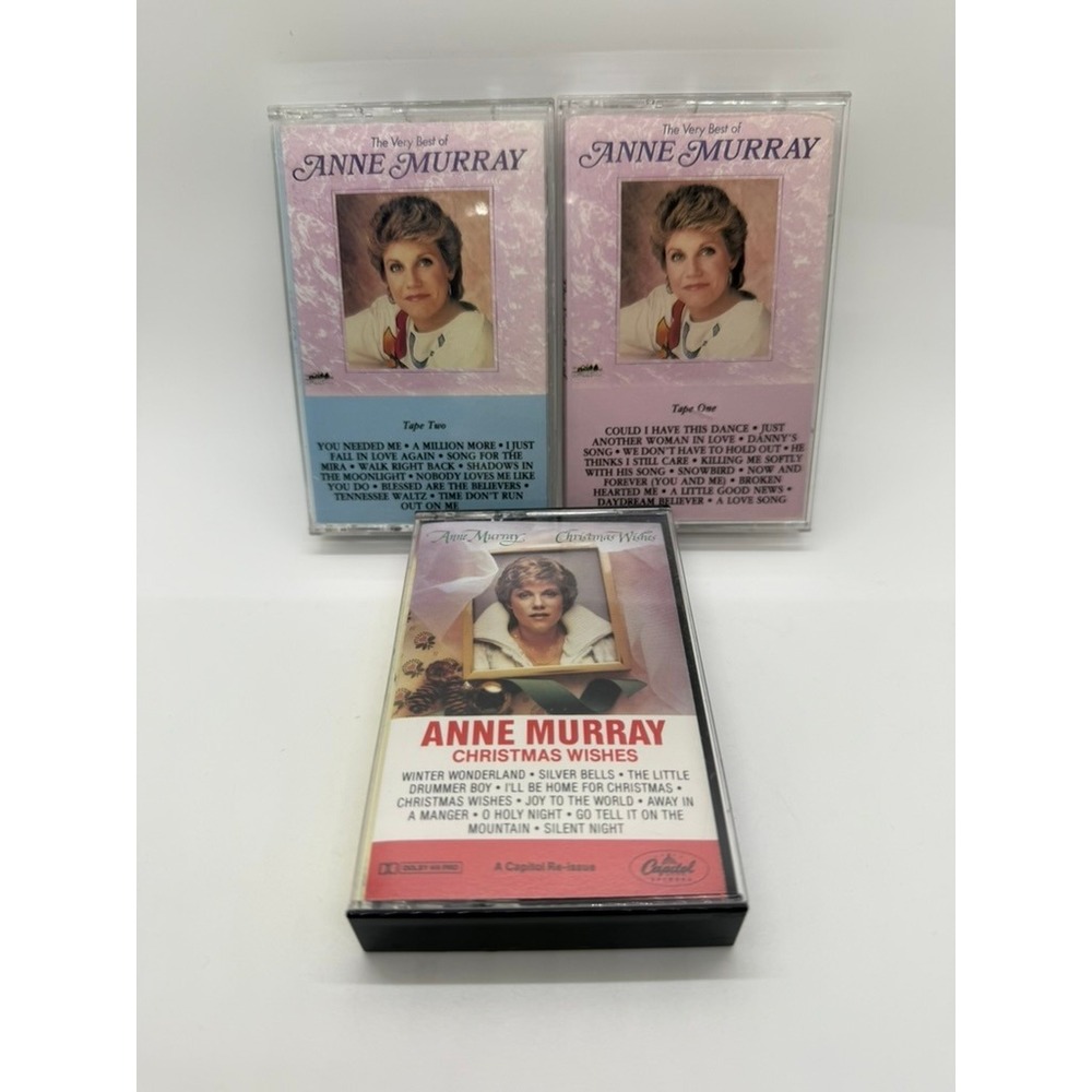 Anne Murray Cassette Tape Lot The Very Best Of Vol 1 2 and Christmas Wishes